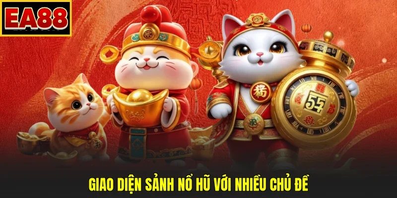 Giao diện sảnh nổ hũ với nhiều chủ đề